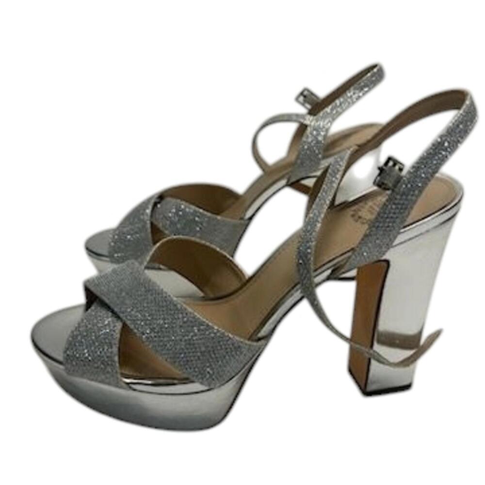 Elegant Silver Platform‎ Heels